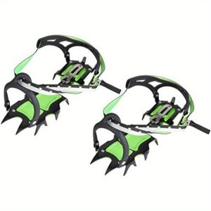 1 Pair 14 Teeth Ice Crampons Anti Slip Shoe Grips Spikes Cleats for Outdoor Snow Hiking Climbing