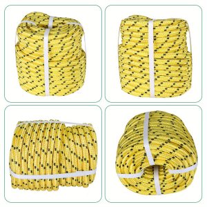 1/ 2 x 200 Feet Double Braid Polyester Rope, Arborist Rigging Rope Outdoor Climbing Multipurpose Bull Nylon Pulling on Your Farm, Boat, Ranch (Yellow), ropes, 200FT Yellow