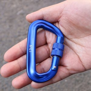 2 Pack 12KN Aluminum Locking Carabiners Clips Rock Climbing Carabiner Spring Snap Hooks