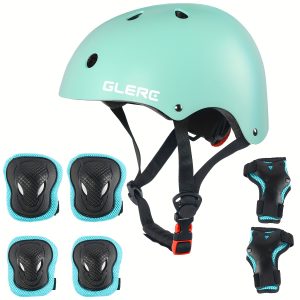 Glerc Adjustable Lightweight Kids Sports Helmet for 3-16 Year Old with Handguard & Kneepad for Multi-Sport Cycling Skateboard Scooter Skating Skiing Climbing, M/S Size Multiple Colors