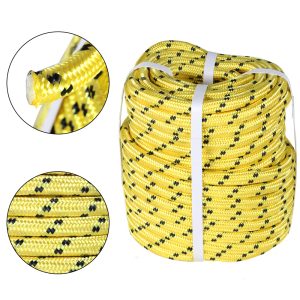 12 in x 200 FT Yellow Black Arborist Bull Rope Double Braid Polyester Rigging Hoisting Line Tree Rope