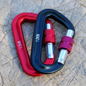 2 Pack 12KN Aluminum Locking Carabiners Clips Carabiner Hook for Outdoor Hiking, Camping, Travelling