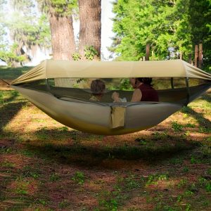 3 In 1 Hammock With Mosquito Net And Sun Shelter, Durable Camping Hammock, Hammock For Travel Backpacking And Park